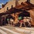 Donkey Tales 3 by Calvin Lai | Oil Painting of donkeys in a village setting For Sale