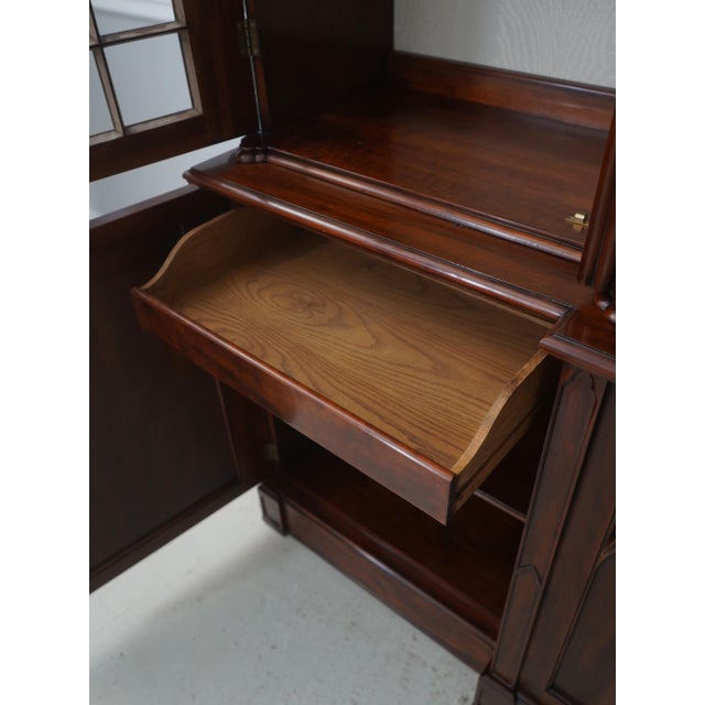 John Widdicomb John Widdicomb Vintage Large Walnut Gothic Design Breakfront Display Bookcase For Sale - Image 4 of 18