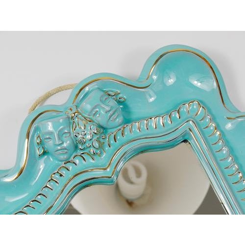 Art Deco Theater Terracotta Wall Mirror attributed to Gmundner Keramik, Austria, 1930s For Sale - Image 10 of 16