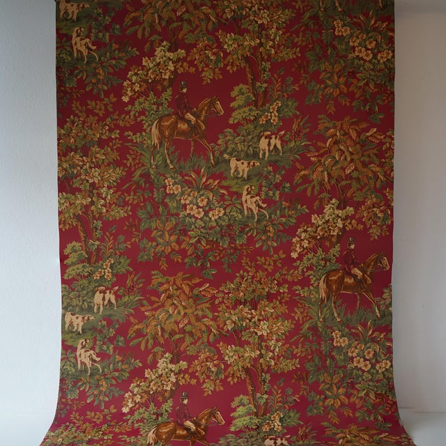 Ralph Lauren Home Late 20th Century Deadstock Ralph Lauren Vinyl Fox Hunt Toile Wallpaper- 12 Rolls- For Sale - Image 4 of 10