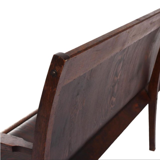 Antique Early 20th C Arts and Crafts Train Station Bench For Sale In Washington DC - Image 6 of 6