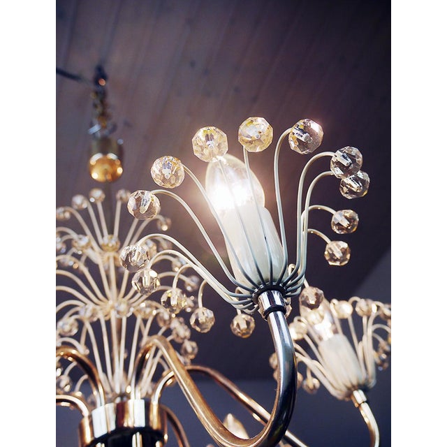 1950s Pyra Chandelier in Crystal & Brass from Rupert Nikoll, Austria, 1950s For Sale - Image 5 of 7