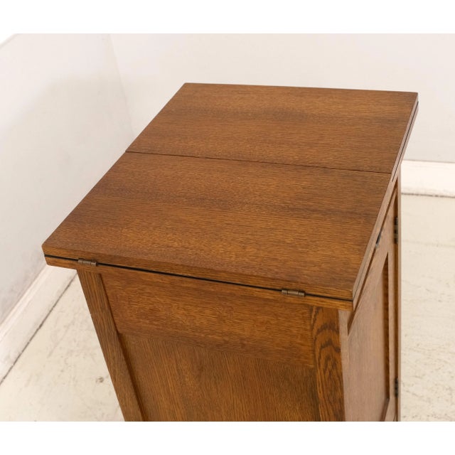 Brown Stickley Mission Oak Arts & Crafts Flip Top Bar For Sale - Image 8 of 12