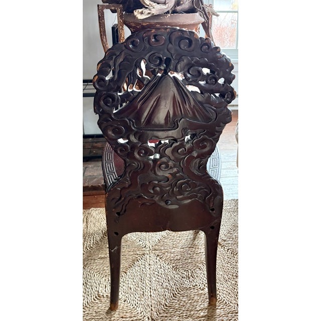 Chinese Antique Chinese Rosewood Carved Dragon Chair For Sale - Image 3 of 10