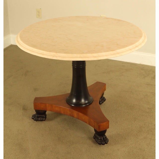 Baker Regency Style Round Marble Top Pedestal Table Chairish