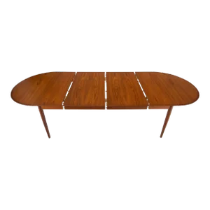 Danish Mid Century Modern Teak Drop Leaf Dining Table w/ 2 Leaves Boards