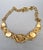 Vintage 1990s Signed Monet Goldtone Cabochon Faux-Green Jasper Collar Necklace For Sale In Philadelphia - Image 6 of 9