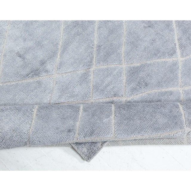 Contemporary High and Low Gray Diamond Rug by Doris Leslie Blau For Sale - Image 4 of 5