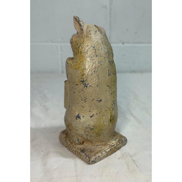 Antique Thrifty Be Wise Metal Pig Hand Painted Cast Metal Coin Still Dime Bank For Sale - Image 10 of 10