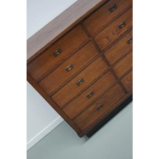 Brown Large Art Deco Dutch Oak Apothecary Cabinet, 1930s For Sale - Image 8 of 17