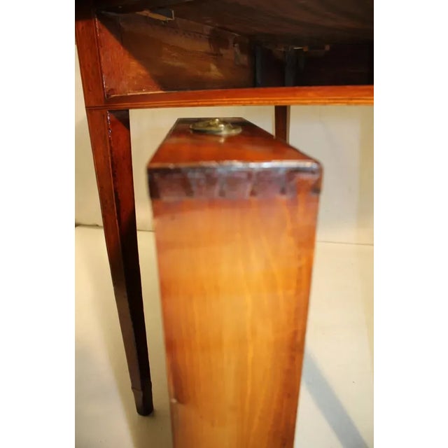 Wood English Sheraton Inlaid Solid Mahogany Pembroke Table, Late 18th C. For Sale - Image 7 of 9