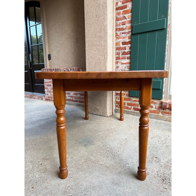 Vintage English Pine Farmhouse Dining Table Country Kitchen Island For Sale - Image 11 of 18