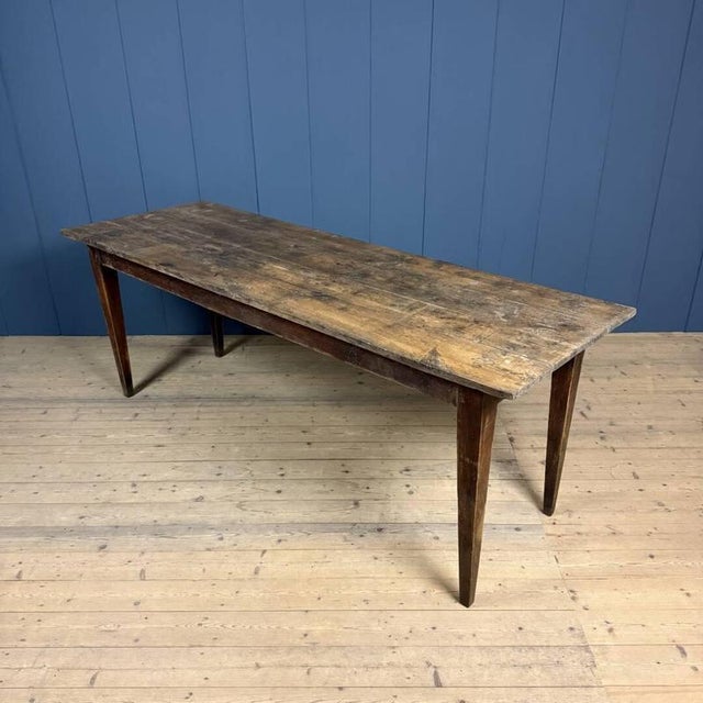 Wood French Rustic Oak Farmhouse Dining Table For Sale - Image 7 of 18