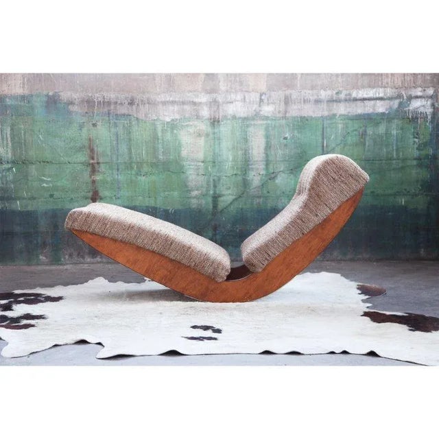 Very cool and unique mid century original lounge chair floor rocker. This chair rocks, and if you put stoppers on it, it...