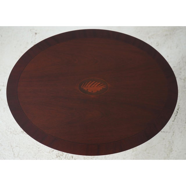 1990s Baker Federal Style Inlaid Mahogany Nesting Tables For Sale - Image 5 of 14