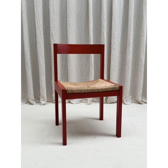 Red Stained Oak and Cane Chairs by Gerard Geytenbeek for ASZ Meubelen, Netherlands, 1960s, Set of 5 For Sale - Image 11 of 16