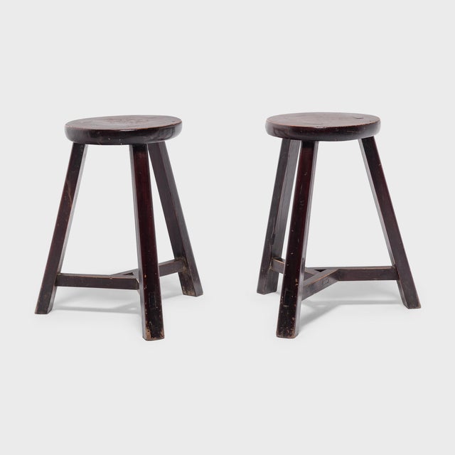 Wood Chinese Lotus Stool, C. 1900 For Sale - Image 7 of 8