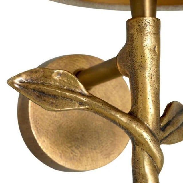 Vintage Brass Linen Wall Lamps, Set of 2 For Sale - Image 5 of 6