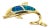 Late 20th Century 15703 - Opal Inlay Dolphin 14k Yellow Gold Charm Pendant For Sale