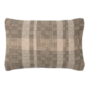 Amber Lewis x Loloi Bea Charcoal / Natural 13'' x 21'' Cover with Down Pillow