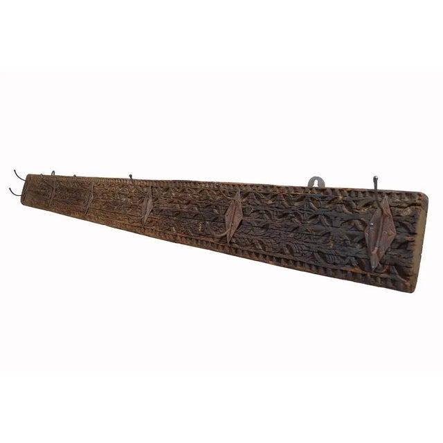 Antique Wood Handcarved Wall Coat Rack, 1890s For Sale - Image 13 of 13