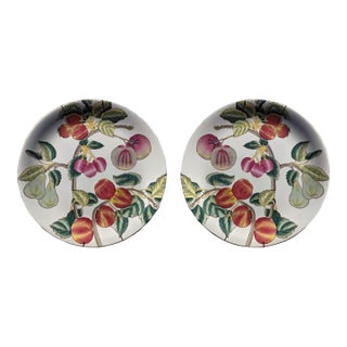 Vintage Chinese Porcelain Decorative Fruit Plate- A Pair For Sale