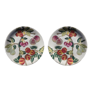 Vintage Chinese Porcelain Decorative Fruit Plate- A Pair