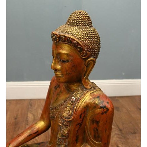 Carved Burmese Buddha Statue For Sale - Image 3 of 12