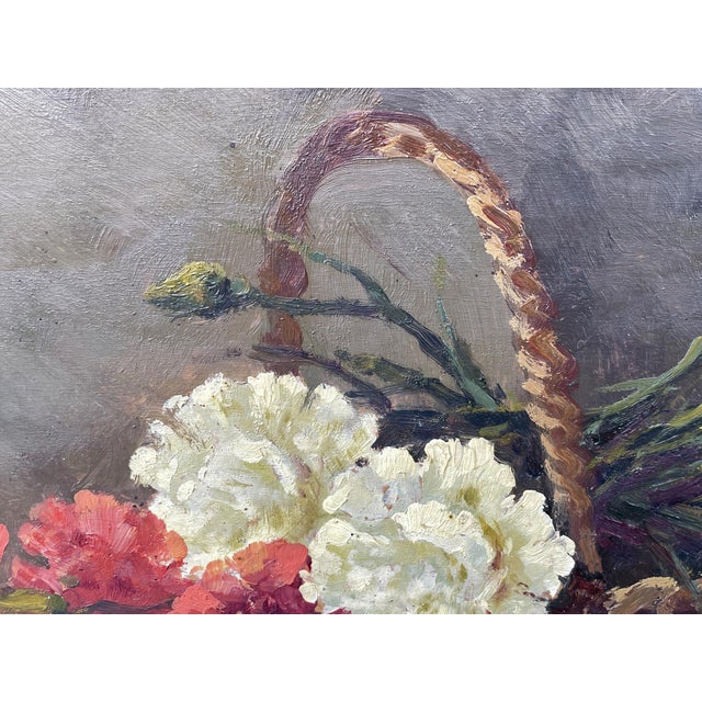 1920s F. Baroni, Carnations, 1920s-1940s, Oil on Panel, Framed For Sale - Image 5 of 11