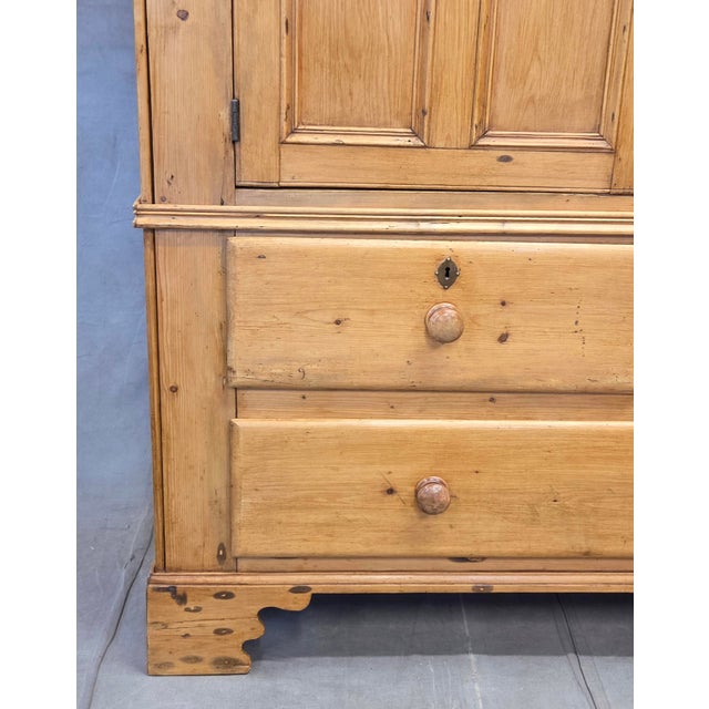Antique 19th Century Irish Scrubbed Pine Linen Press Cabinet For Sale - Image 10 of 18