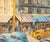 20th Century School, Corner Store Street Scene, Oil on Masonite, signed "Kubert" lower right, giltwood frame. Image: 19" H...