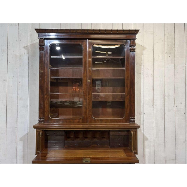 Victorian Mahogany Secretary Bookcase For Sale - Image 10 of 18