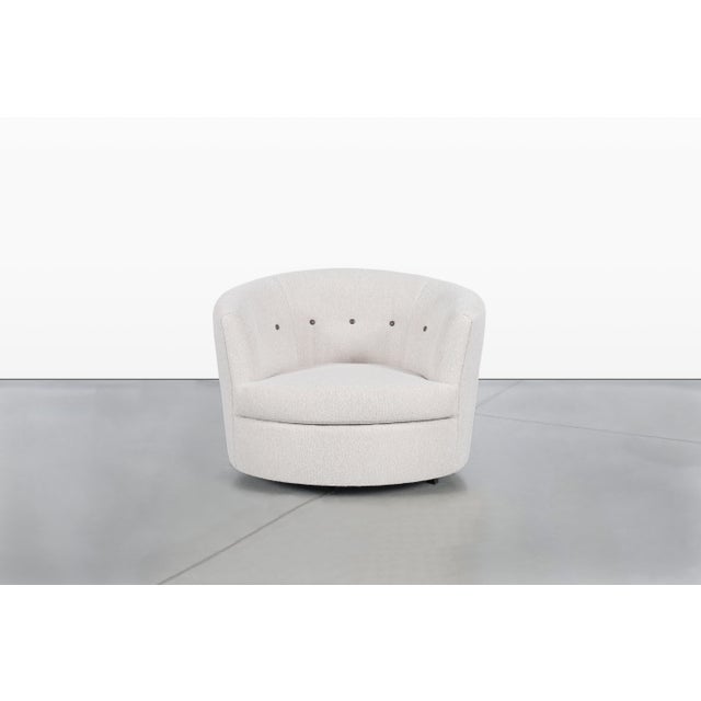 Mid-Century Modern Barrel Back Swivel Lounge Chairs, 1960s For Sale - Image 9 of 14