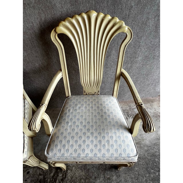 Late 20th Century Pair of Gustavian Arm Chairs With Bee Upholstery For Sale - Image 5 of 12