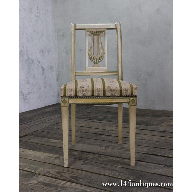 Set of Four French Neoclassical Style Painted Side Chairs For Sale - Image 4 of 11