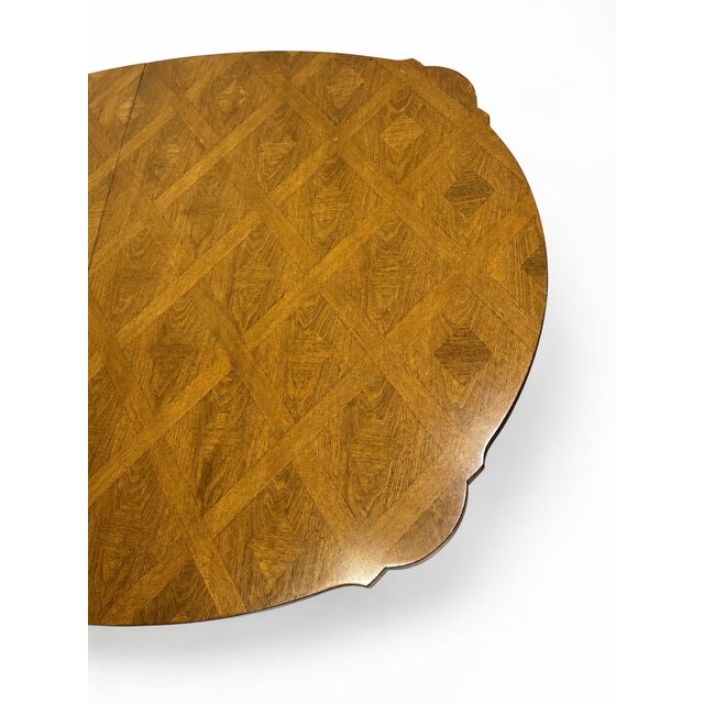 1970s Walnut French Provincial Walnut Dining Table With Parquetry For Sale - Image 13 of 14