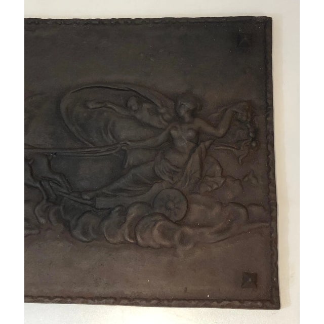1950s Romantic Scene Cast Iron Fireback, French, circa 1950 For Sale - Image 5 of 9
