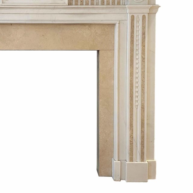 English Carved Statuary Marble Mantel For Sale - Image 4 of 9