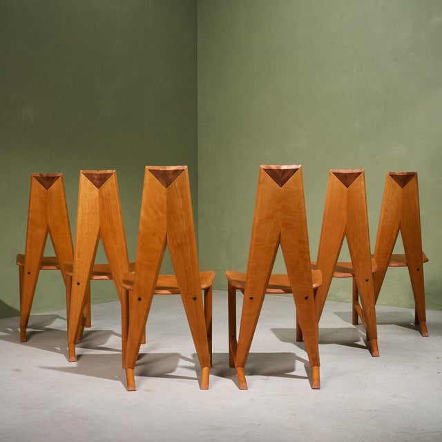 Dining Chairs by Søren Nissen and Ebbe Gehl for Seltz, France, 1980s, Set of 6 For Sale - Image 12 of 12
