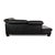 The corner sofa by Willi Schillig is covered in black leather and stands on angular black wooden feet. It is characterized...
