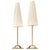 Cream Mid-Century Table Lamps in Ribbed Brass with Pleated Shades, 1950s, Set of 2 For Sale - Image 8 of 8