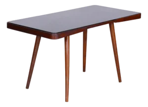 Mid-Century Beech Coffee Table in Opaxit Glass, Interier Praha, Czechia, 1960s