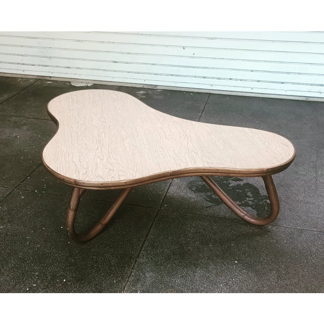 Tribal Vintage Bamboo Coffee Table For Sale - Image 3 of 13