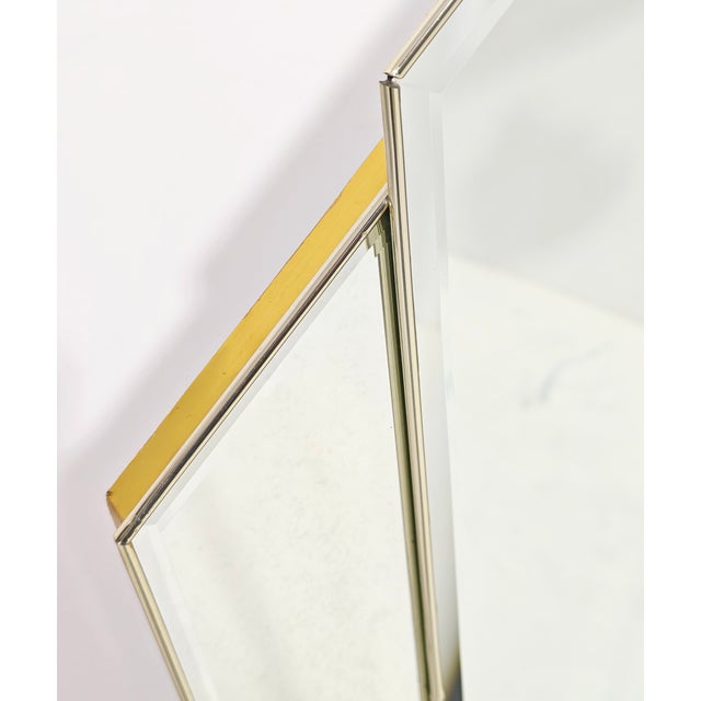 White Vintage Italian Wall Mirror with Integrated Light, 1980s For Sale - Image 8 of 13