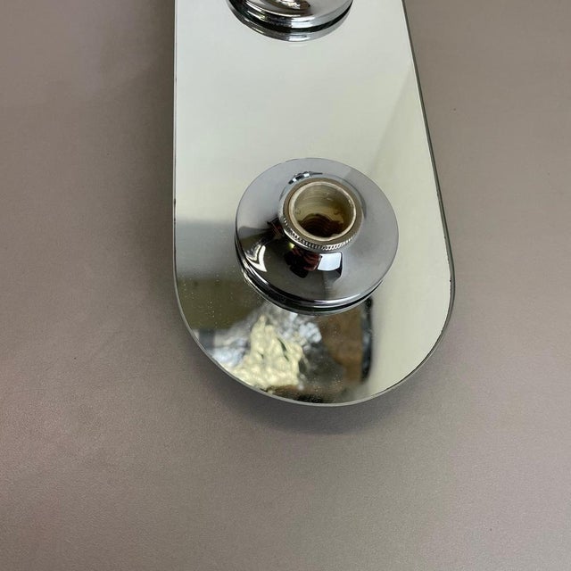 Pop Art Space Age Silver Mirror Wall Light by Eglo Light, Germany, 1980s For Sale - Image 14 of 18