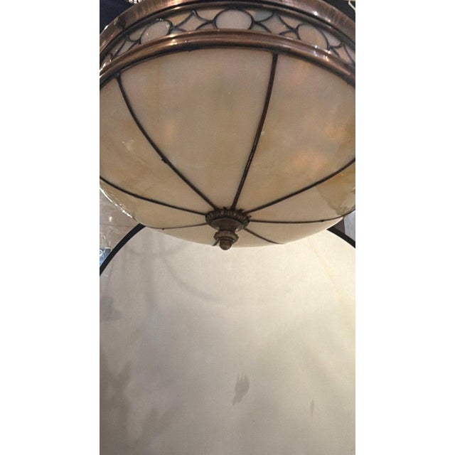 1900s Caldwell Leaded Glass Neoclassical Style Lantern For Sale - Image 4 of 7