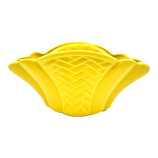 1950s Mid-Century Modern Alamo Pottery Yellow Vase For Sale