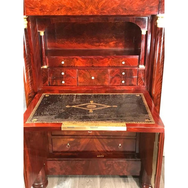 Empire French Secretary Desk in Mahogany and Marble, 1810 For Sale - Image 4 of 6