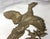 Rustic Mid Century Cast Aluminum Goldtone Flying Pheasant Wall Sculpture For Sale - Image 3 of 9