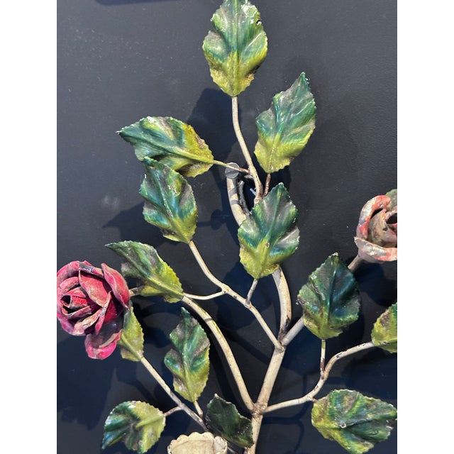 1930s Toleware Candle Sconces For Sale - Image 4 of 12